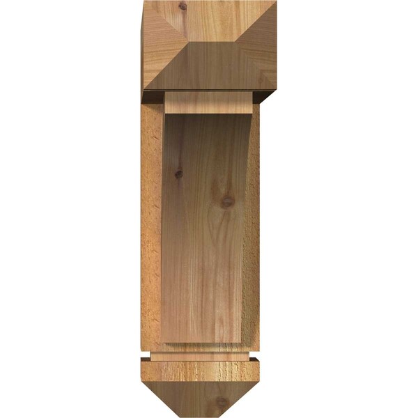 Thorton Arts And Crafts Rough Sawn Bracket W/ Offset Brace, Western Red Cedar, 6W X 20D X 20H